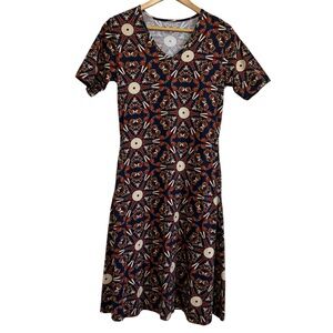 Svaha Organic Cotton V-Neck Short Sleeve Dress Masonry Saw Drill Size Medium